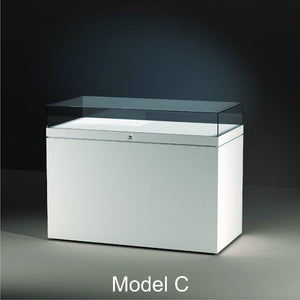 EXCEL Line T, Model C Display Case with Passive Climate Control (150cm wide, 20cm Glass Hood)