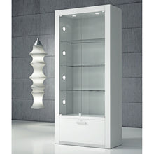 Opus Q80BF Display Showcase with Storage and Glass Back Panel