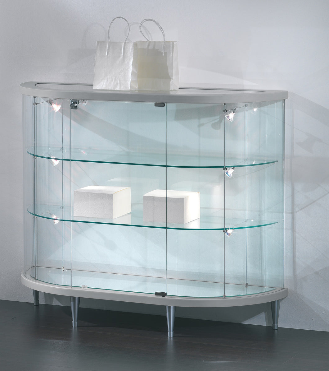 Elegance Lite 203/MB Half Oval Glass Display Counter