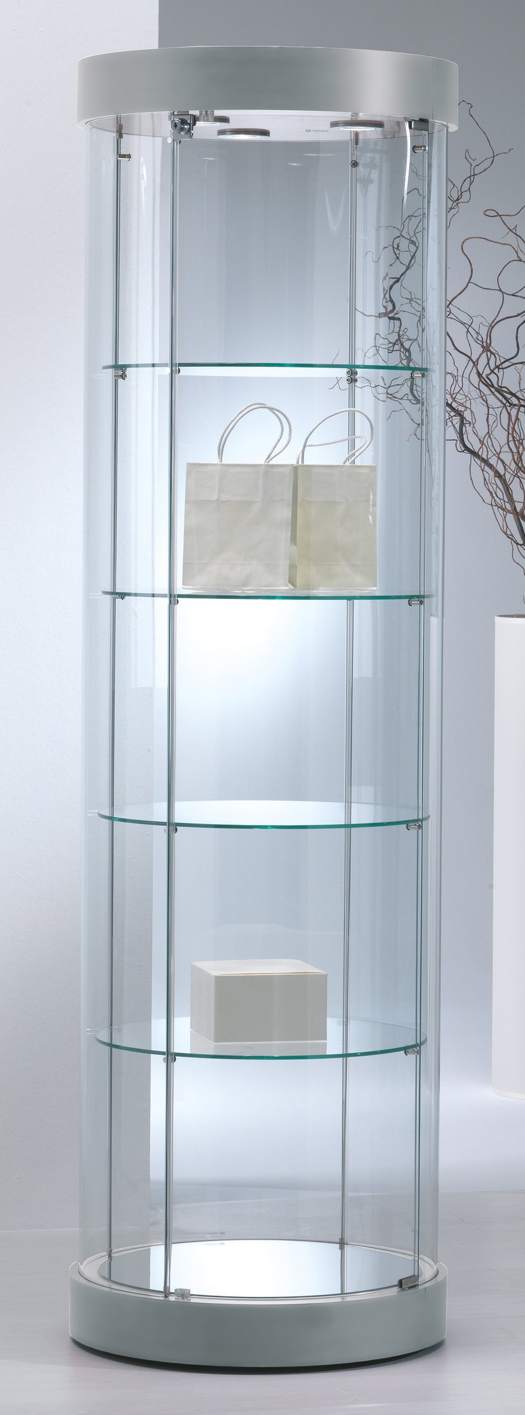 Elegance 209/RF Round Glass Display Showcase