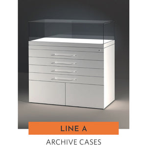 EXCEL Line A Archive Case with Passive Climate Control (20cm Glass Hood)